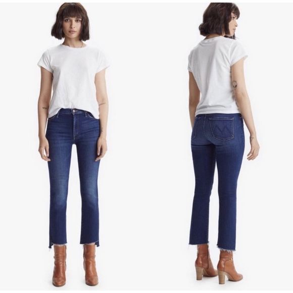 MOTHER Women's Straight Leg Jeans - Dark Blue - Picture 15 of 15